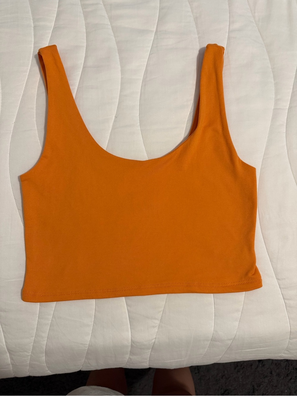 Women's Orange Scoop Neck Crop Tank Top